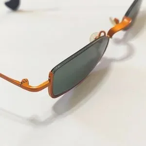 Theo Ladies 3/4 Rim Burnt Orange Grey/Dark Lens Sunglasses Like New Le Specs Velodrome Dark Tort Female Cat-Eye Sunglasses  main image 4